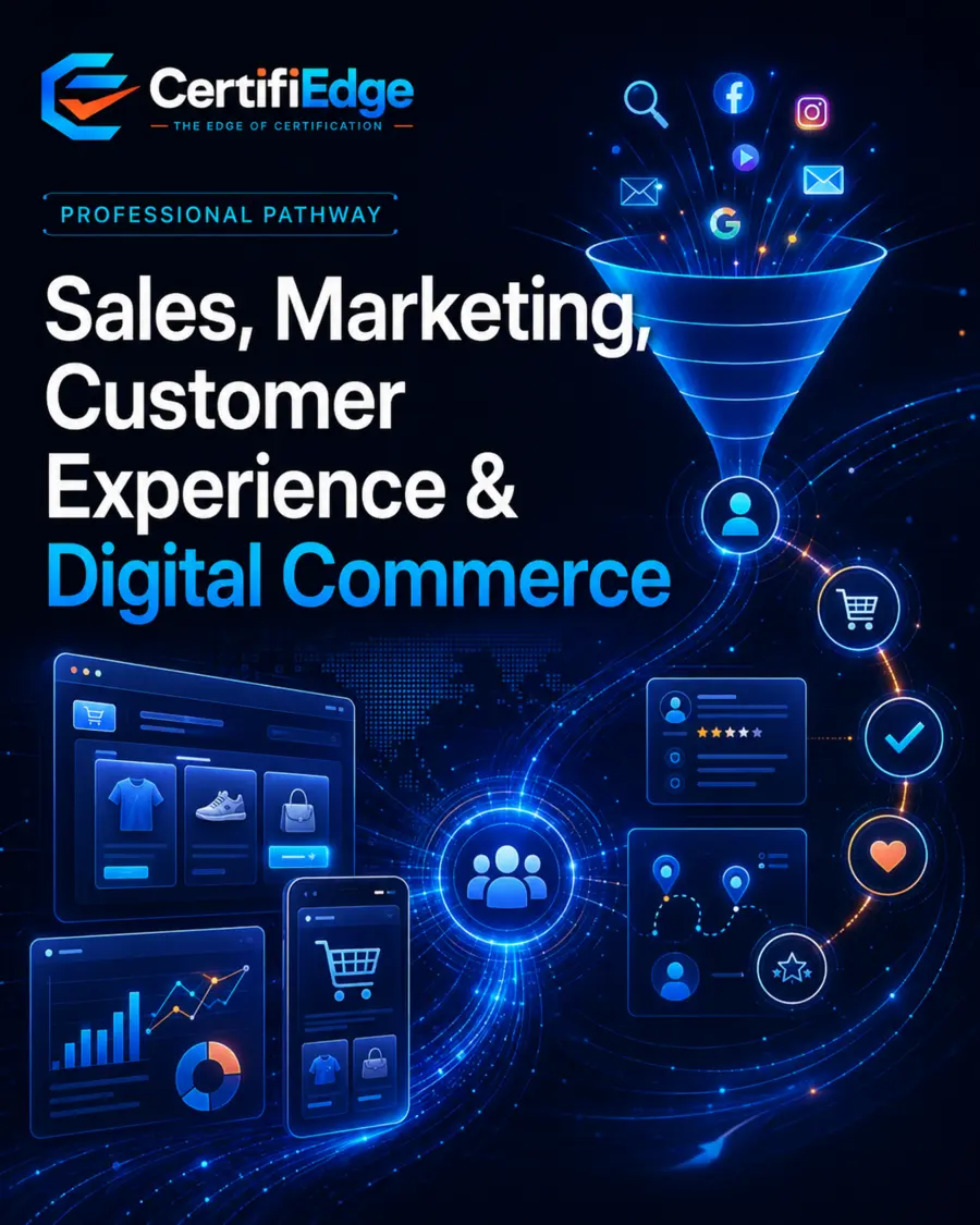 Sales, Marketing, Customer Experience and Digital Commerce professional pathway cover.